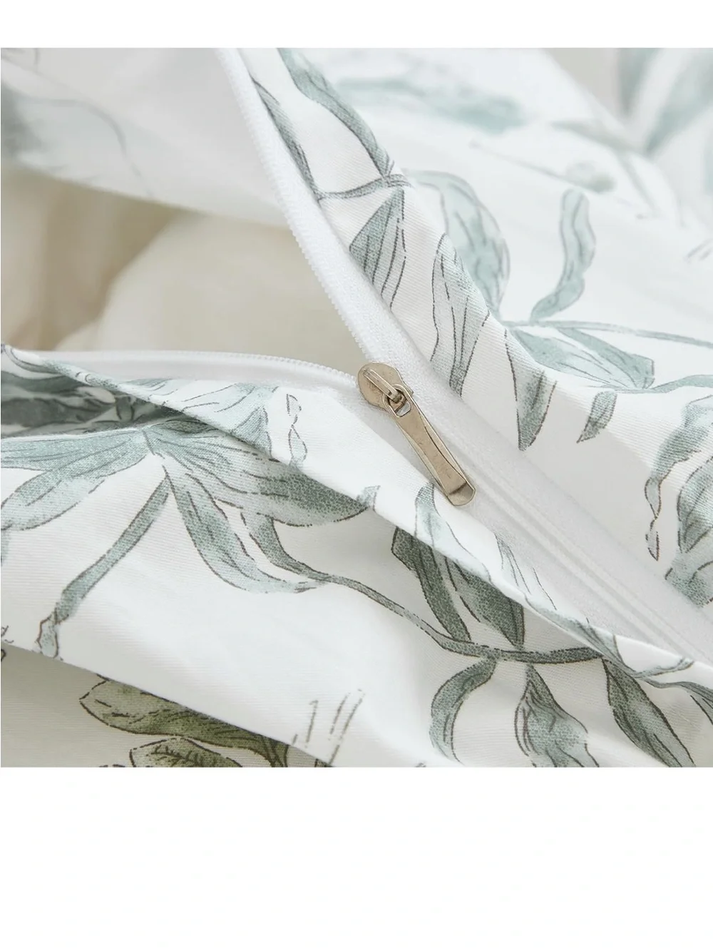 100% Cotton Duvet Cover Queen Size Sage Green Floral Duvet Set Reversible